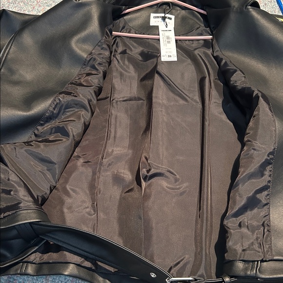 NWT Noisy may Black Leather Jacket SIZE 18 - Picture 13 of 14